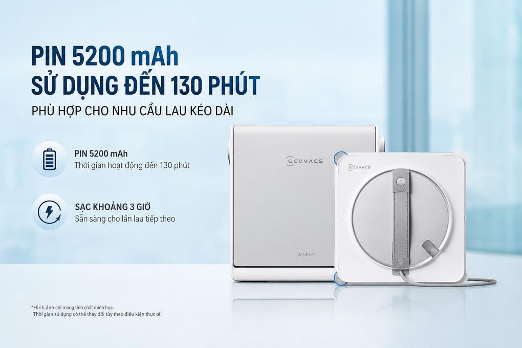 Robot lau kính Ecovacs W2S Omni Màu Trắng