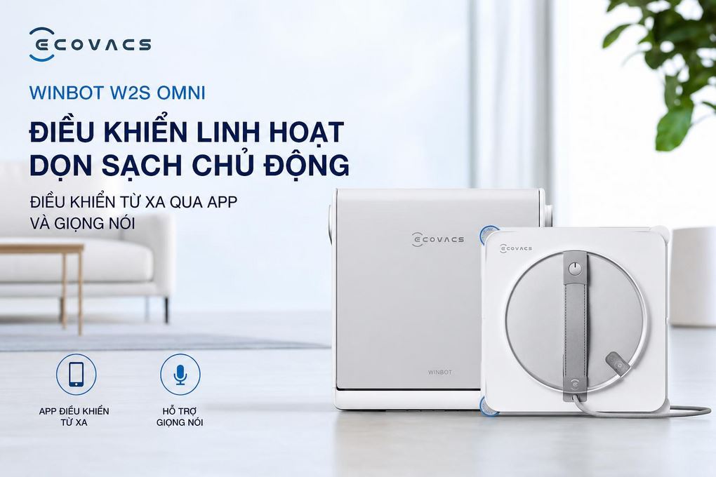 Robot lau kính Ecovacs W2S Omni Màu Trắng