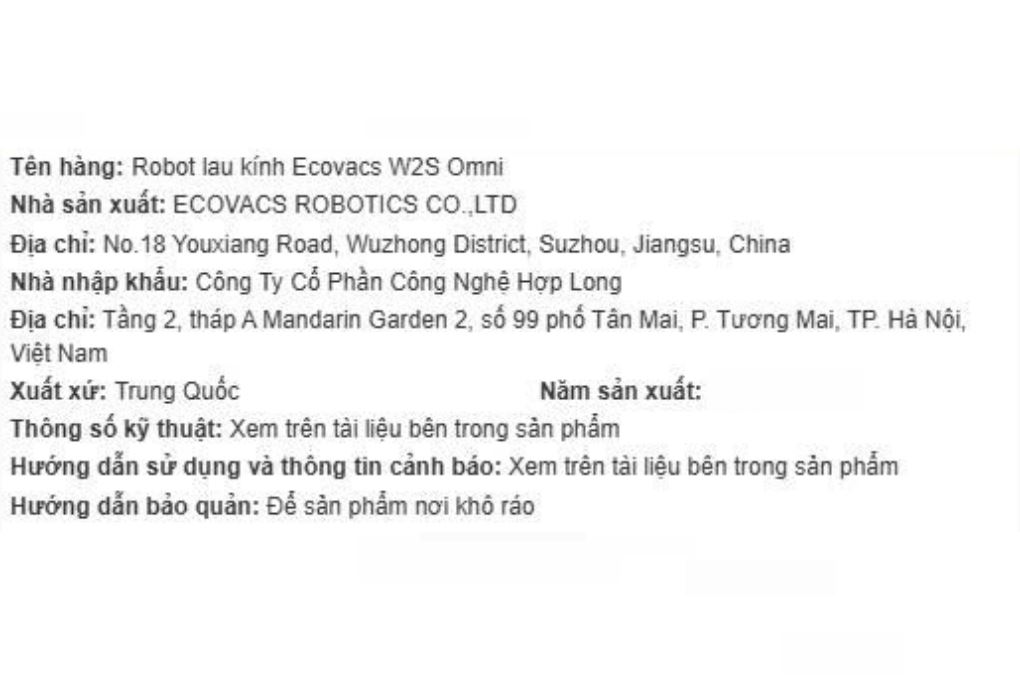 Robot lau kính Ecovacs W2S Omni Màu Trắng