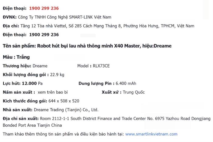 Robot hút bụi lau nhà Dreame X40 Master Màu Trắng