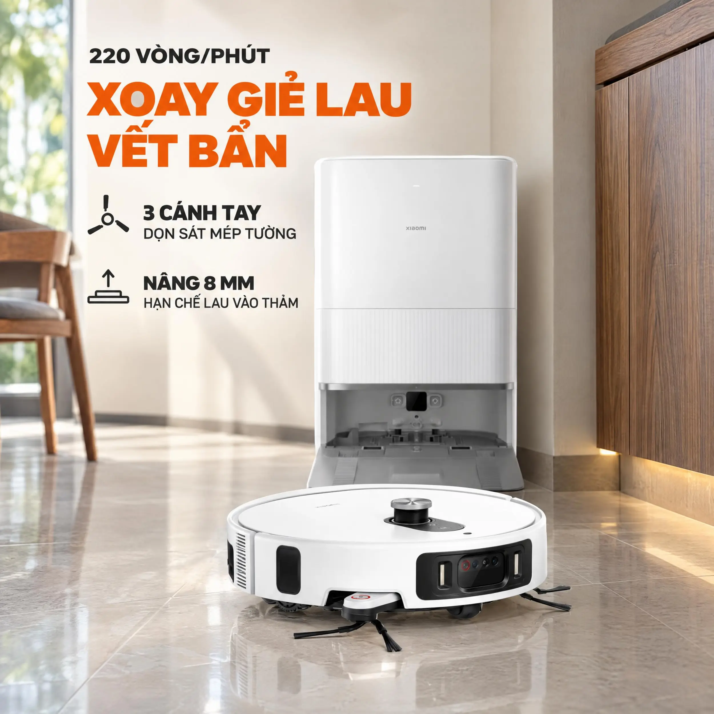 Robot hút bụi lau nhà Xiaomi 6 Pro Màu Trắng