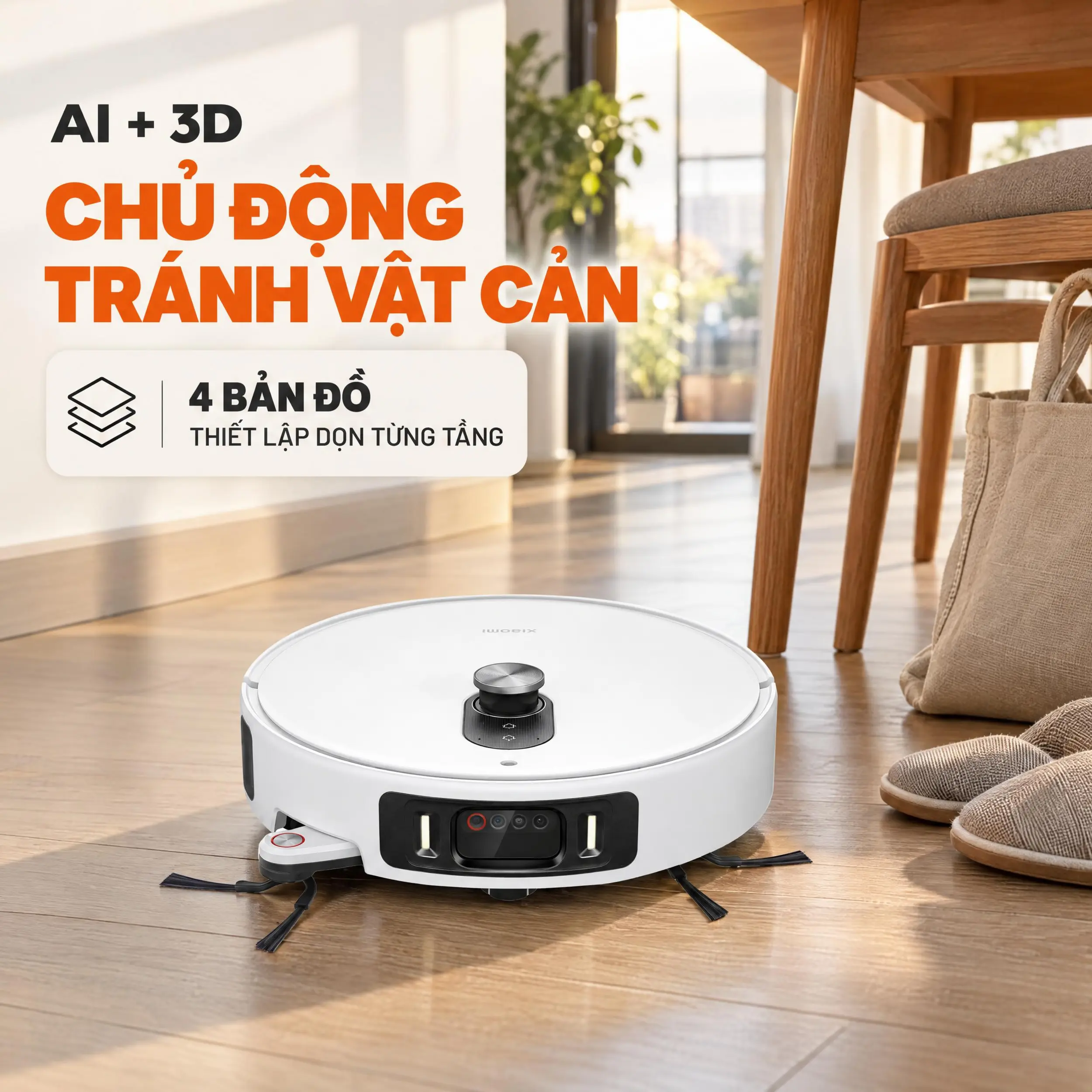 Robot hút bụi lau nhà Xiaomi 6 Pro Màu Trắng