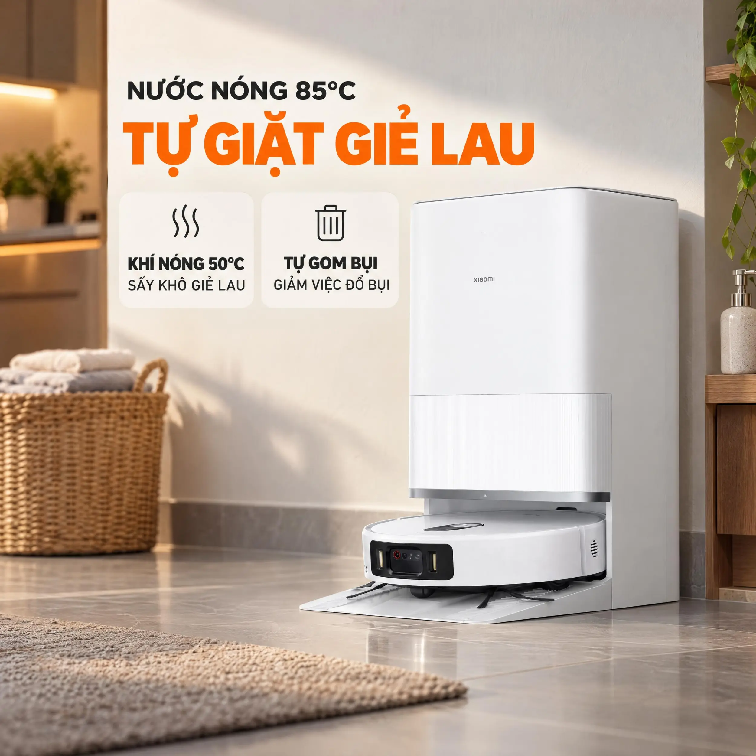 Robot hút bụi lau nhà Xiaomi 6 Pro Màu Trắng