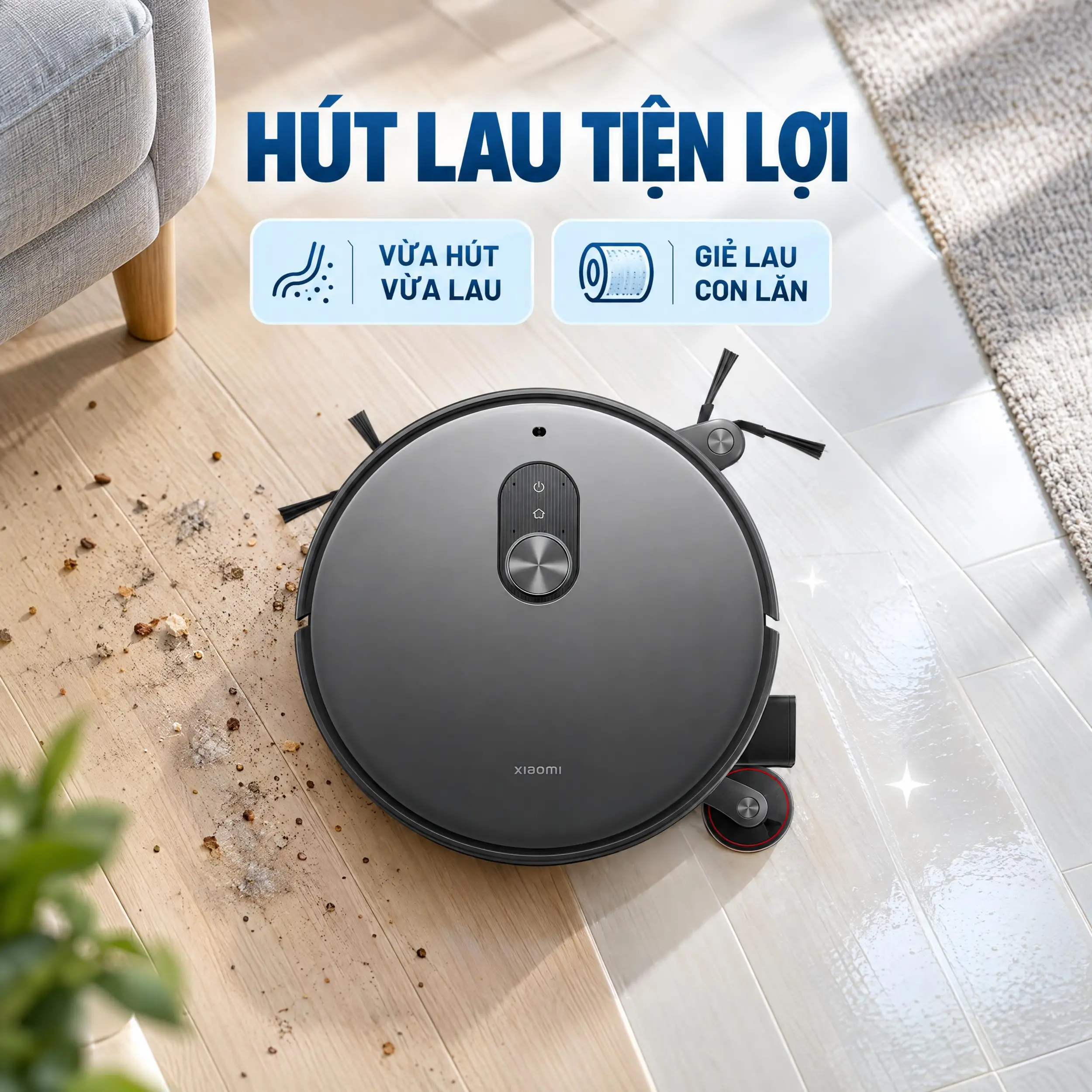 Robot hút bụi lau nhà Xiaomi 6 Max Màu Trắng