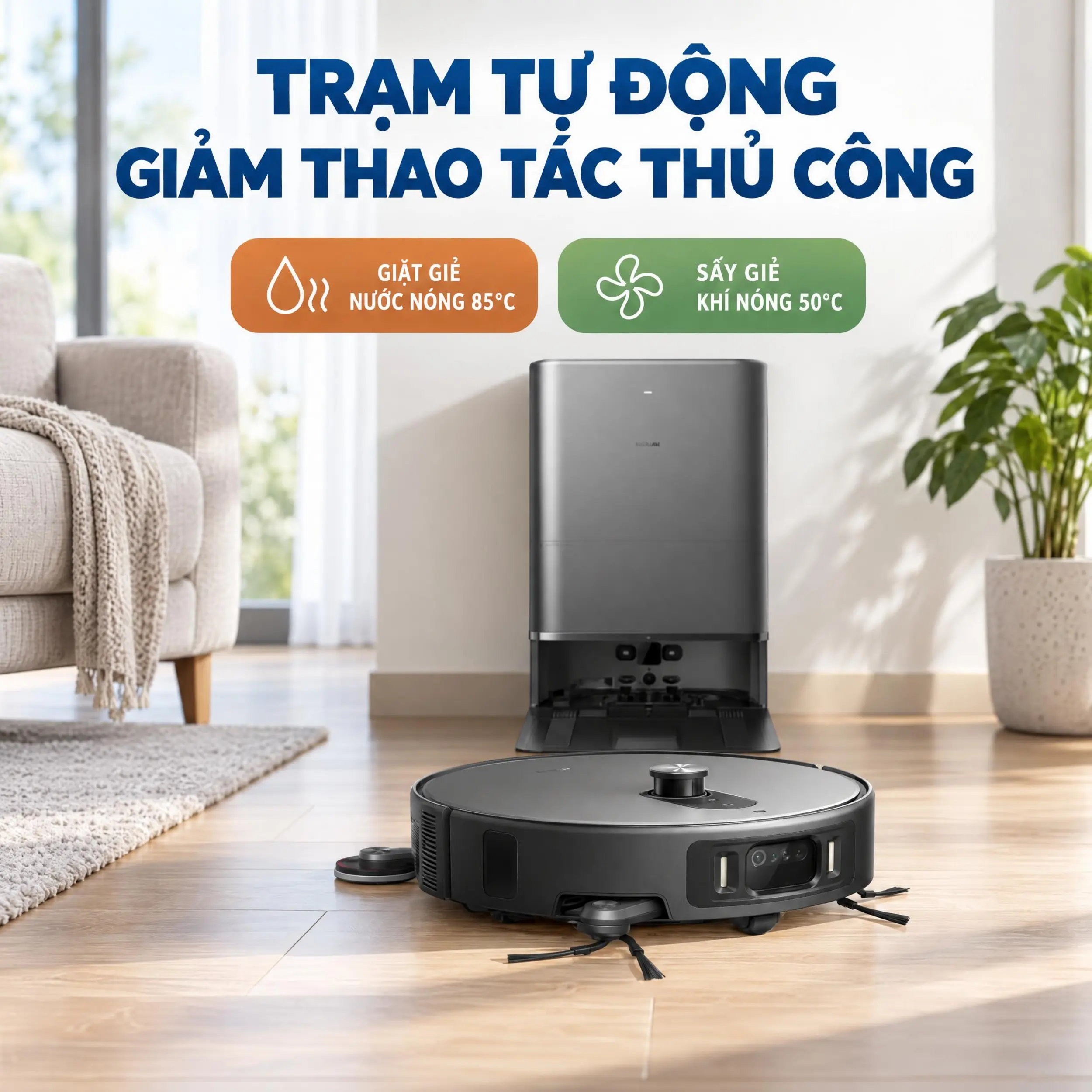 Robot hút bụi lau nhà Xiaomi 6 Max Màu Trắng