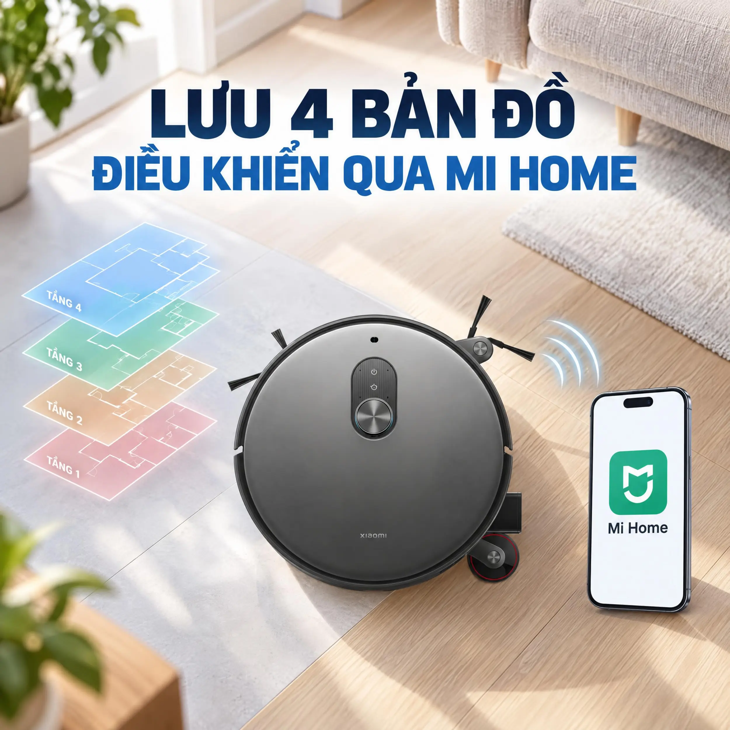 Robot hút bụi lau nhà Xiaomi 6 Max Màu Trắng