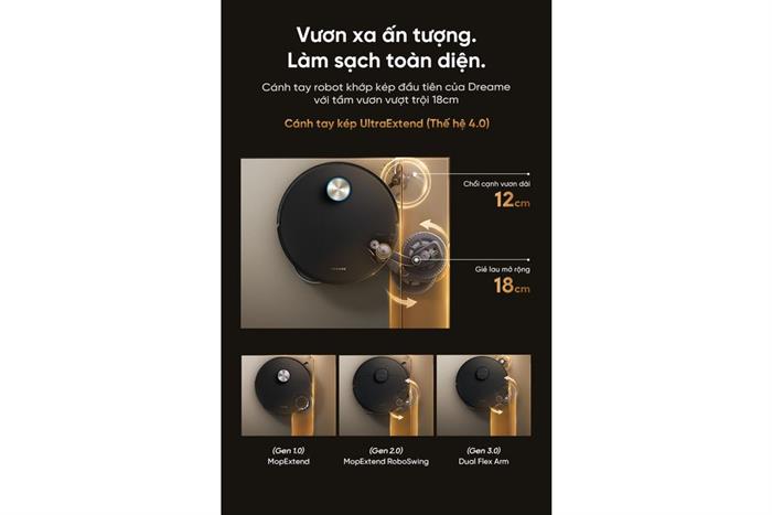 Robot hút bụi lau nhà Dreame X60 Ultra Extreme Đen Màu Đen