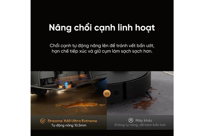 Robot hút bụi lau nhà Dreame X60 Ultra Extreme Đen Màu Đen