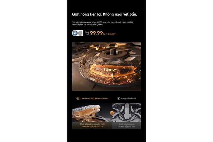 Robot hút bụi lau nhà Dreame X60 Ultra Extreme Đen Màu Đen