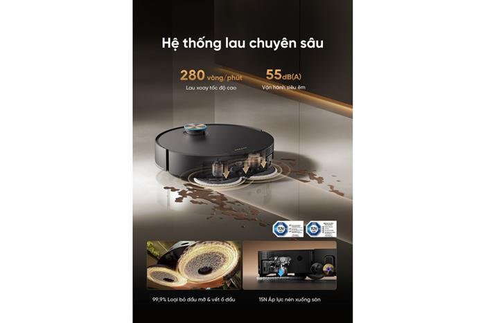 Robot hút bụi lau nhà Dreame X60 Ultra Extreme Đen Màu Đen