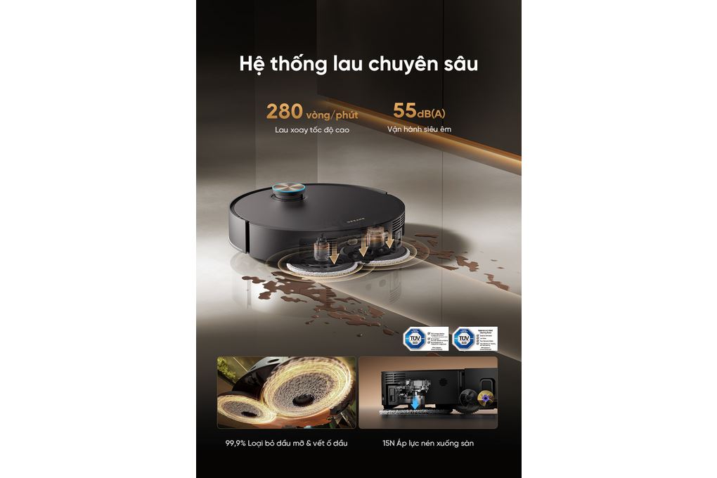Robot hút bụi lau nhà Dreame X60 Ultra Extreme Đen Màu Đen