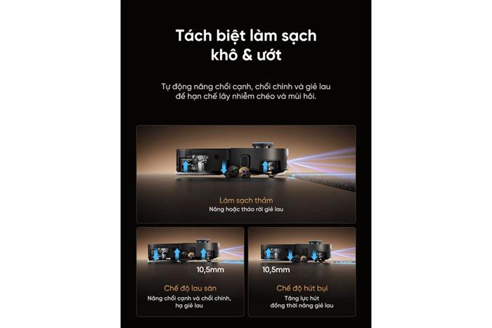 Robot hút bụi lau nhà Dreame X60 Ultra Extreme Đen Màu Đen