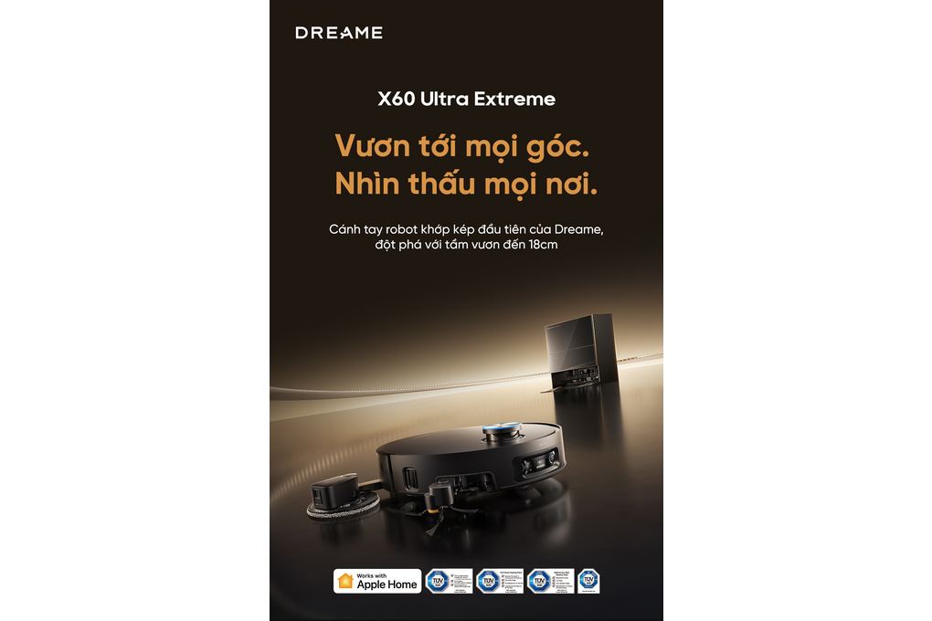 Robot hút bụi lau nhà Dreame X60 Ultra Extreme Đen Màu Đen