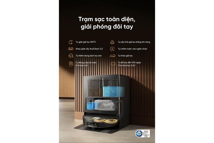 Robot hút bụi lau nhà Dreame X60 Ultra Extreme Đen Màu Đen