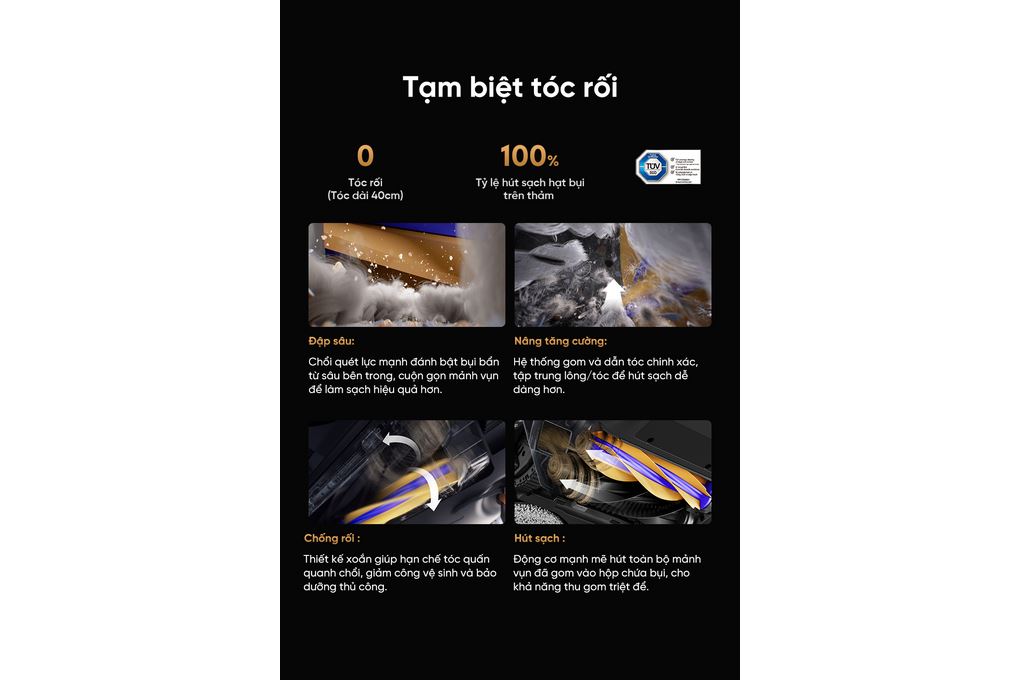 Robot hút bụi lau nhà Dreame X60 Ultra Extreme Đen Màu Đen