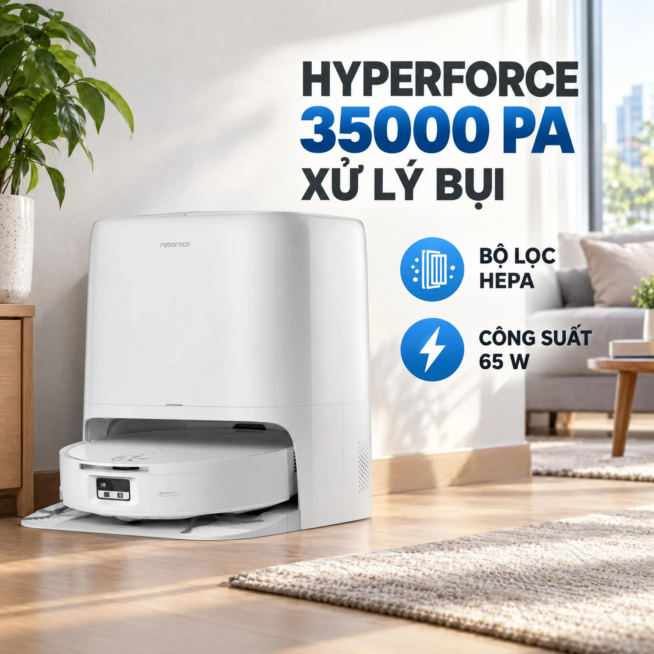 Robot hút bụi lau nhà Roborock Qrevo Edge 2 Flow (RRE0BEC+EWFD69HRR) Màu Trắng
