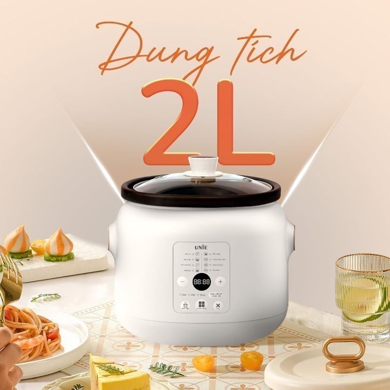 Nồi nấu chậm Unie 2 lít USC208 Màu Trắng