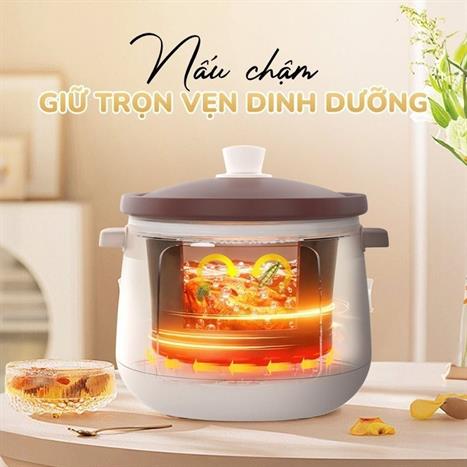 Nồi nấu chậm Unie 3 lít USC308 Màu Màu be