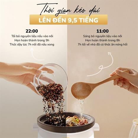 Nồi nấu chậm Unie 3 lít USC308 Màu Màu be