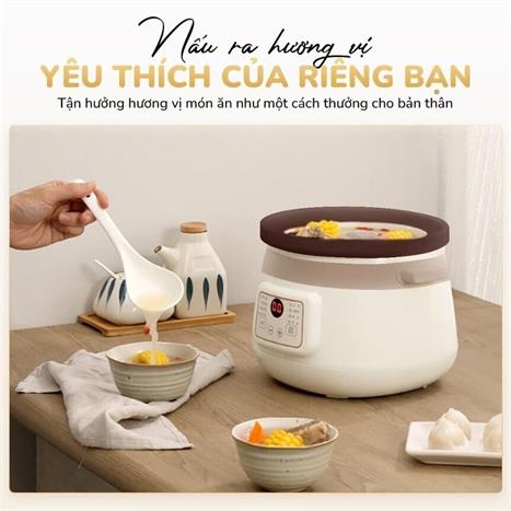 Nồi nấu chậm Unie 3 lít USC308 Màu Màu be