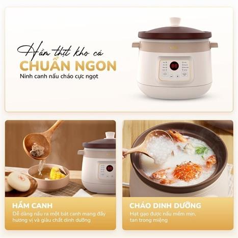 Nồi nấu chậm Unie 3 lít USC308 Màu Màu be