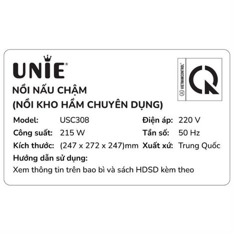Nồi nấu chậm Unie 3 lít USC308 Màu Màu be