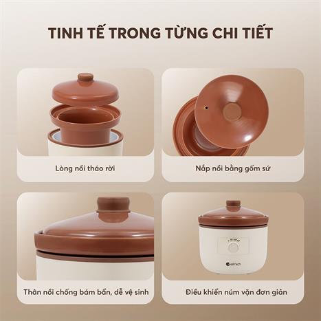 Nồi nấu chậm Elmich 2.5 lít SCE0429 Màu Trắng