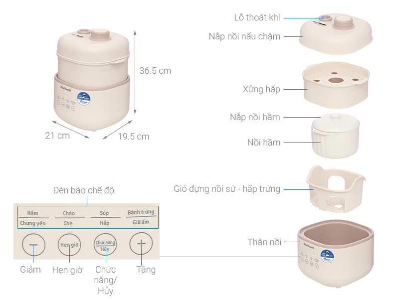 Nồi nấu chậm BlueStone 1 lít SCB-6119