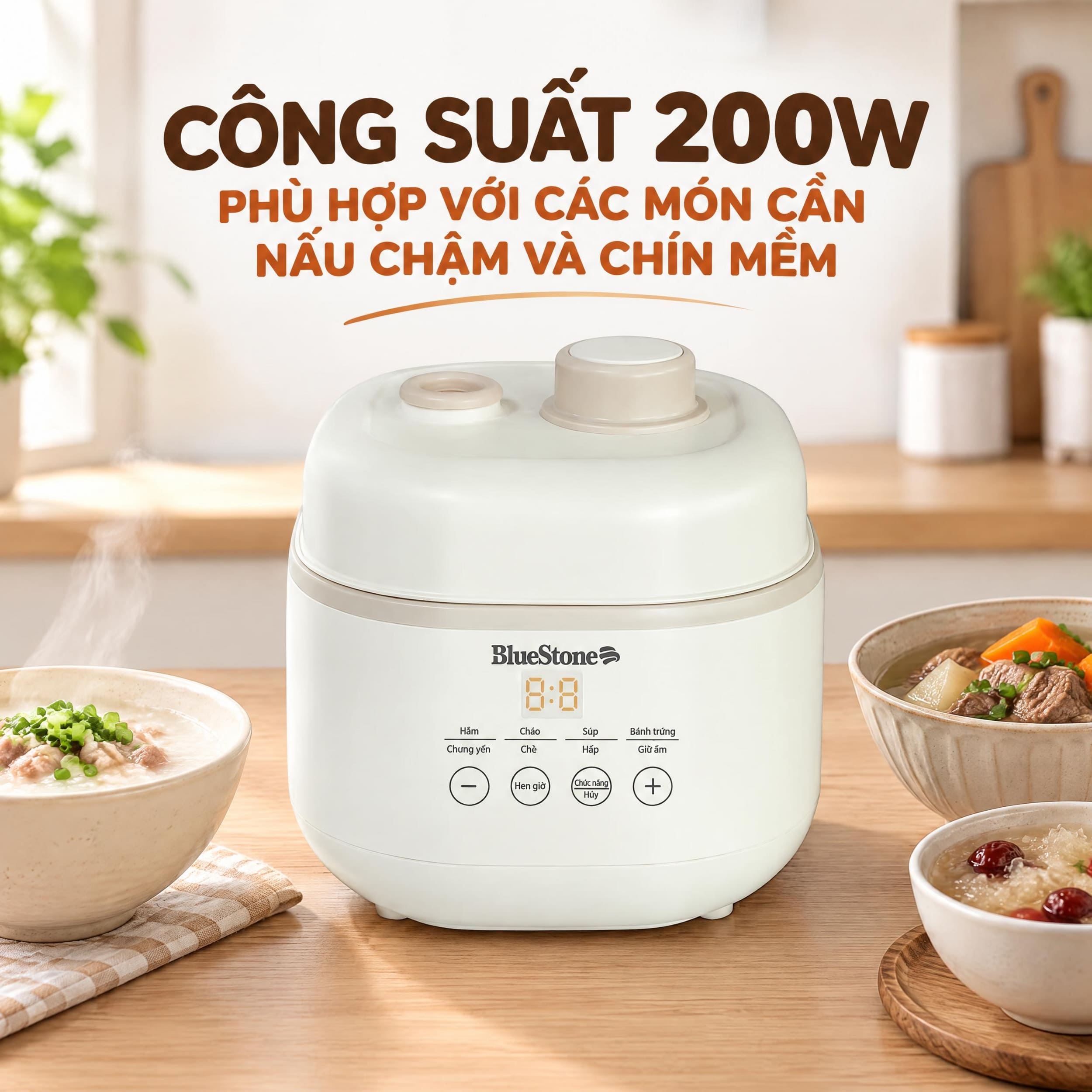 Nồi nấu chậm BlueStone 1 lít SCB-6119 - Công suất 200W Nồi nấu chậm BlueStone 1 lít SCB-6119 - Công suất 200W