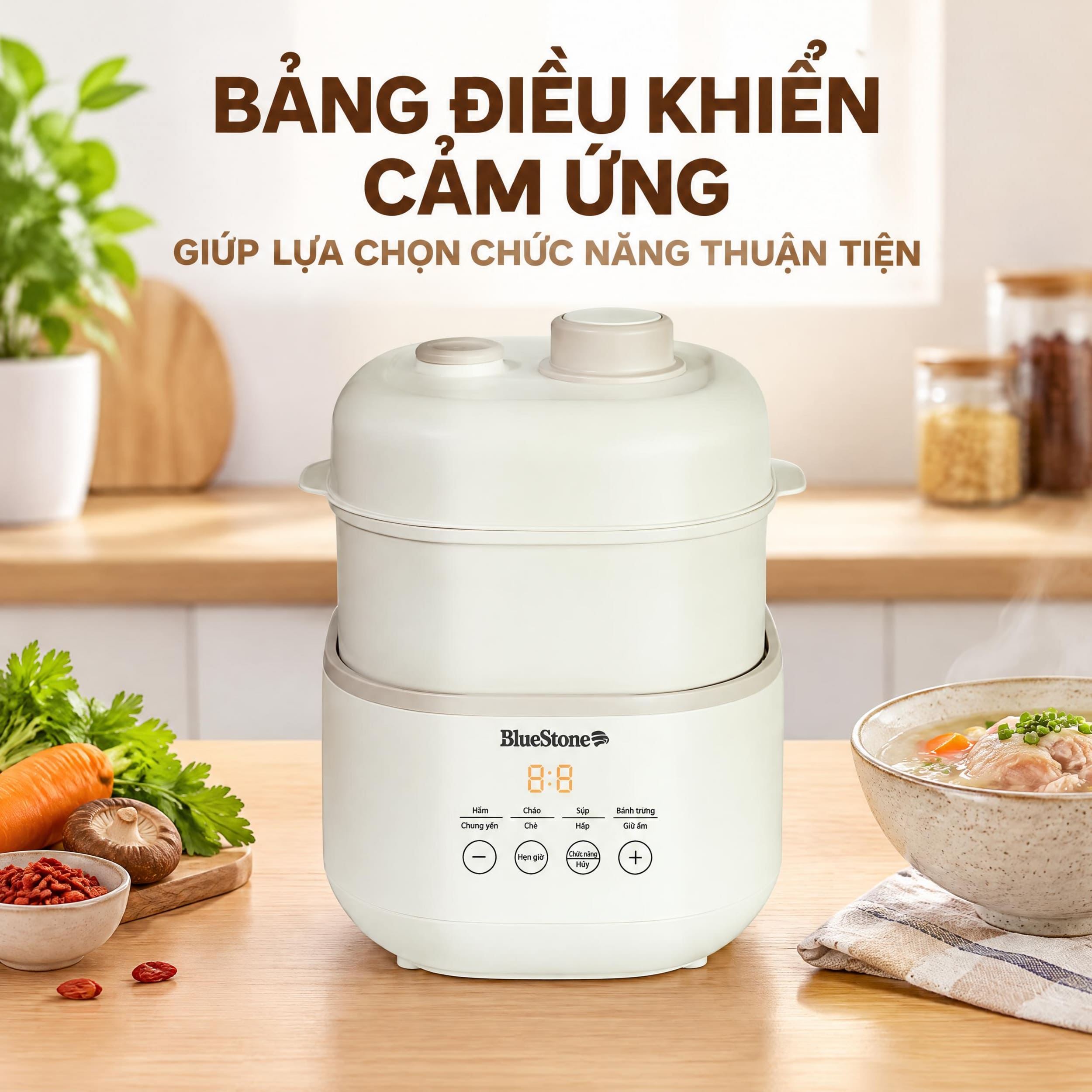 Nồi nấu chậm BlueStone 1 lít SCB-6119 Màu Trắng