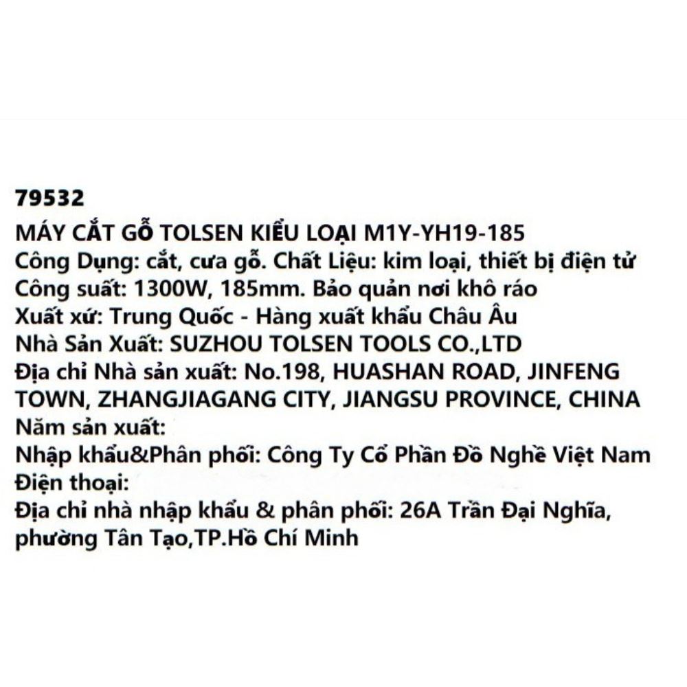 Máy cắt gỗ Tolsen 79532 1300W Màu Đen - Vàng