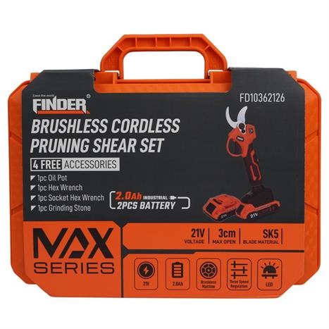 Máy tỉa cây dùng pin Finder 21V FD10362126 Màu Đen - Cam
