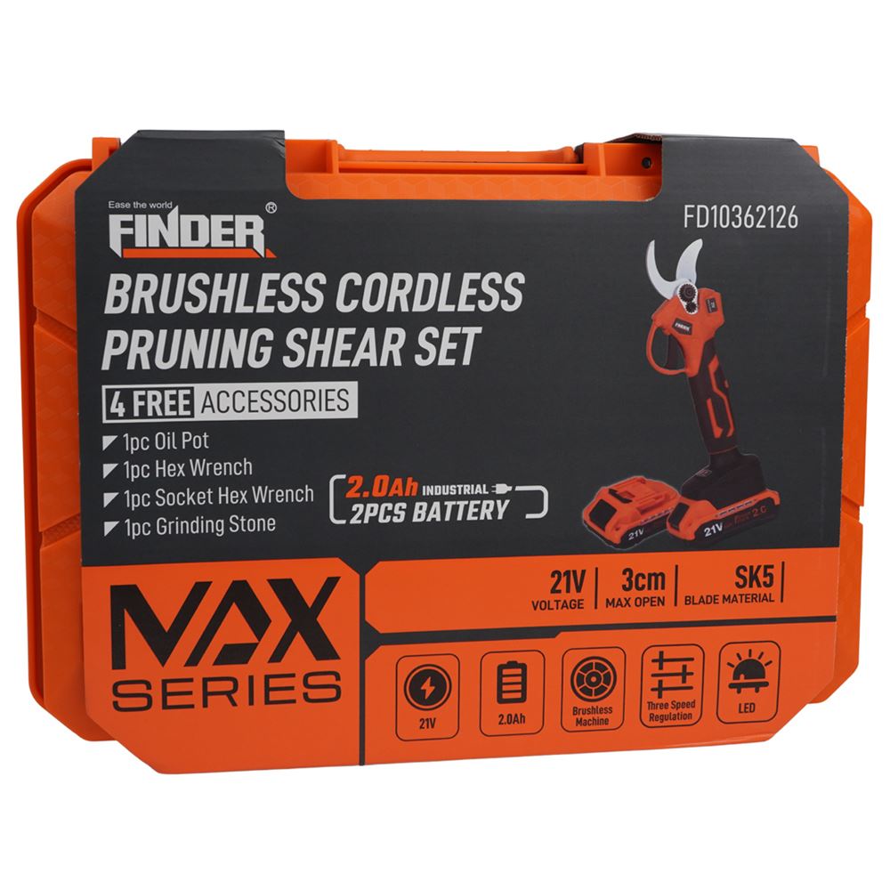 Máy tỉa cây dùng pin Finder 21V FD10362126 Màu Đen - Cam