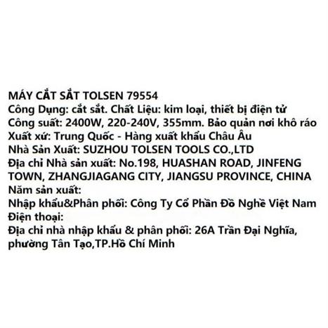 Máy cắt sắt dùng điện Tolsen 2400W 79554 Màu Đen - Vàng