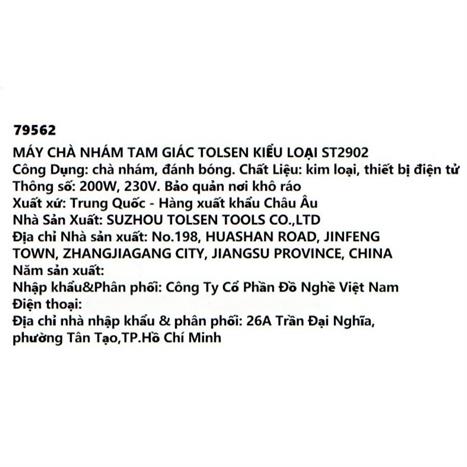 Máy chà nhám Tolsen 200W 79562 Màu Đen - Vàng