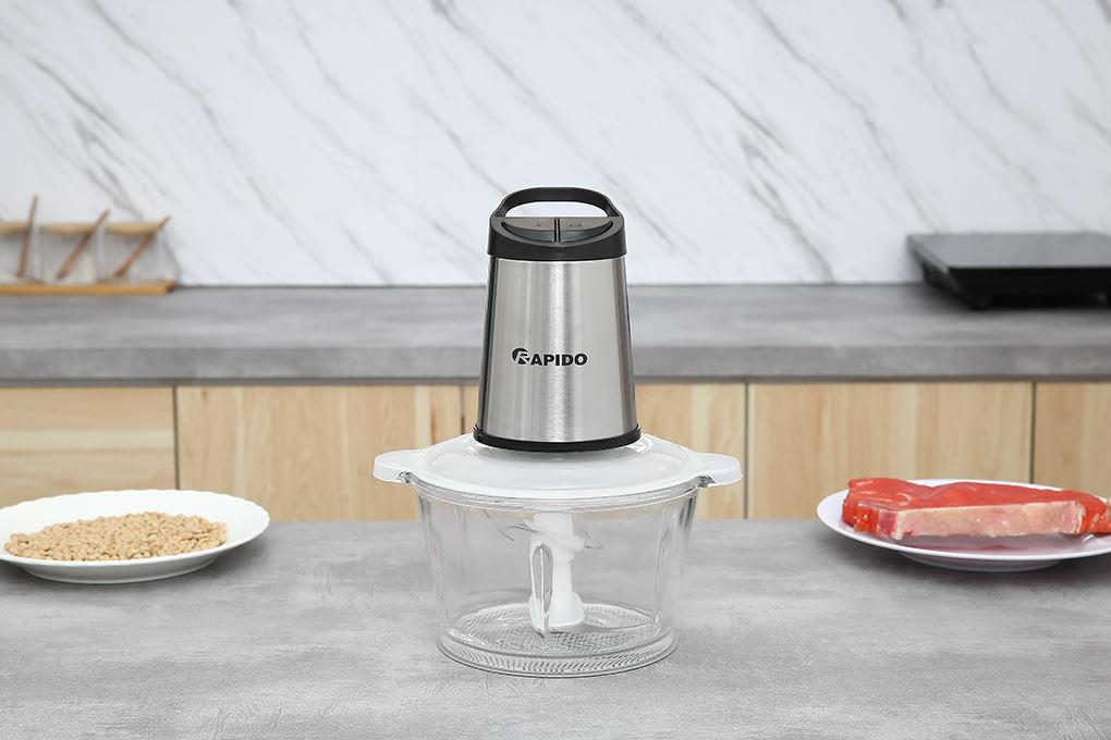 Máy xay thịt đa năng Rapido RMC-300 2 lít Màu Bạc Inox