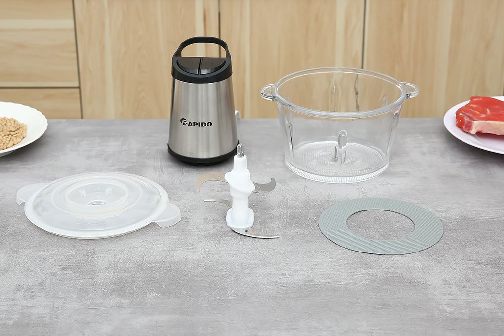 Máy xay thịt đa năng Rapido RMC-300 2 lít Màu Bạc Inox