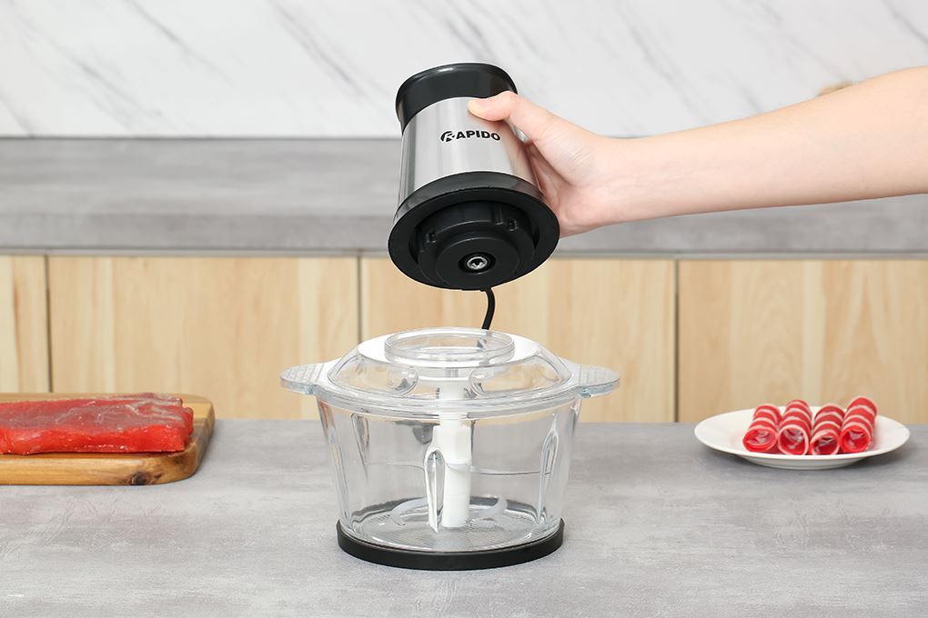 Máy xay thịt đa năng Rapido RMC-300D4 2 lít Màu Bạc Inox