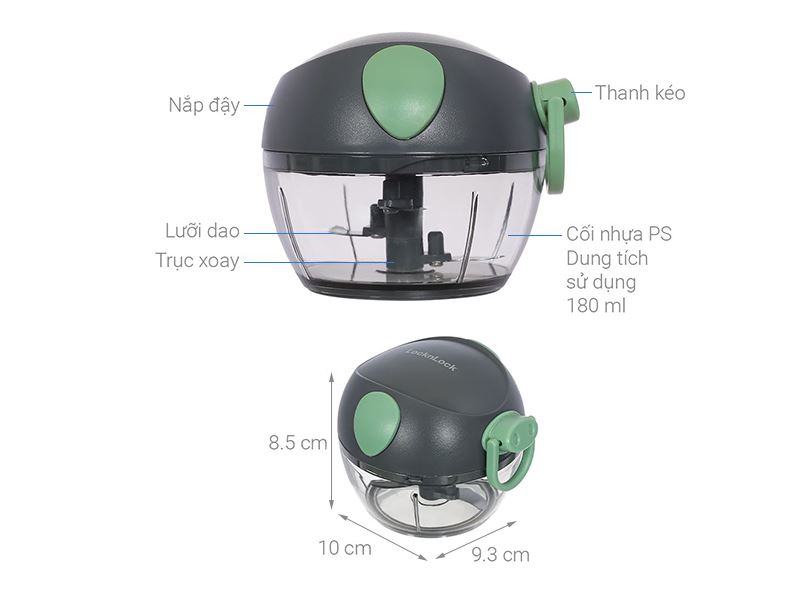 Dụng cụ băm rau củ quả Lock&Lock CKS321GRN 0.18 lít Màu Xanh lá