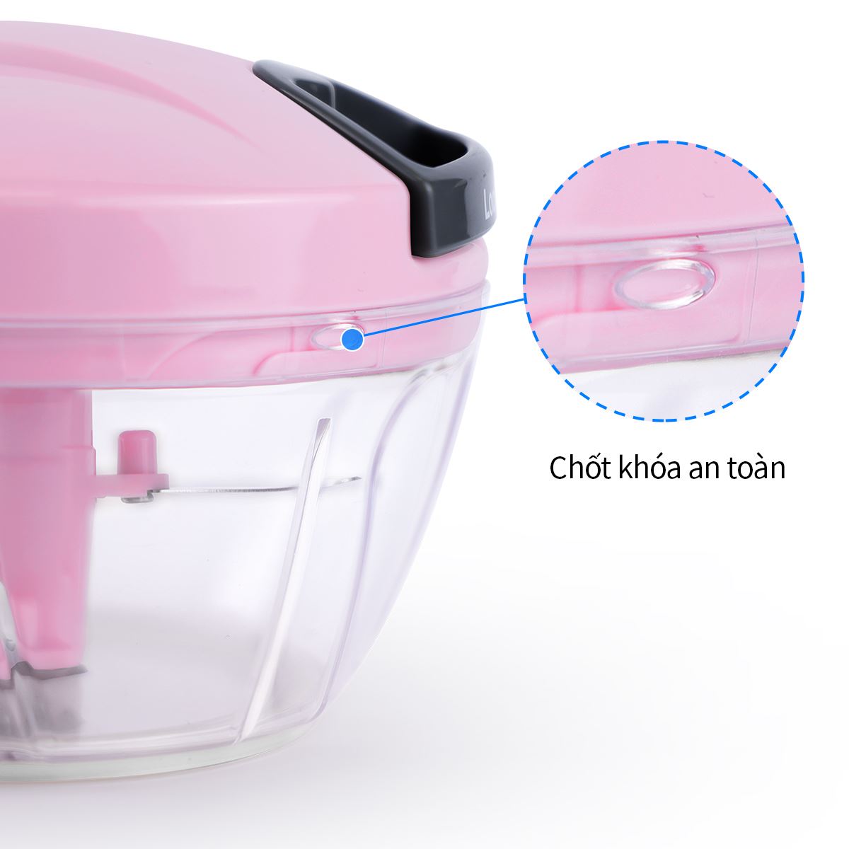 Dụng cụ băm rau củ quả Lock&Lock CKS308PIK 0.4 lít Màu Hồng