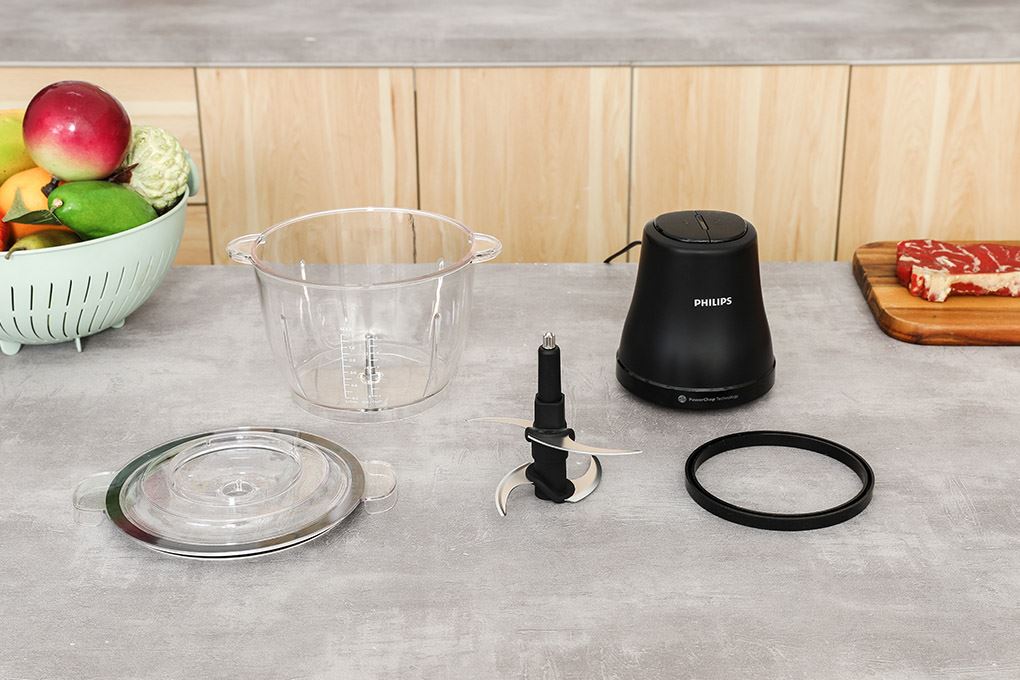 Máy xay thịt đa năng Philips HR1502/00 2 lít Màu Đen