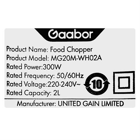 Máy xay thịt Gaabor MG20M-WH02A 300W 2 lít Màu Trắng