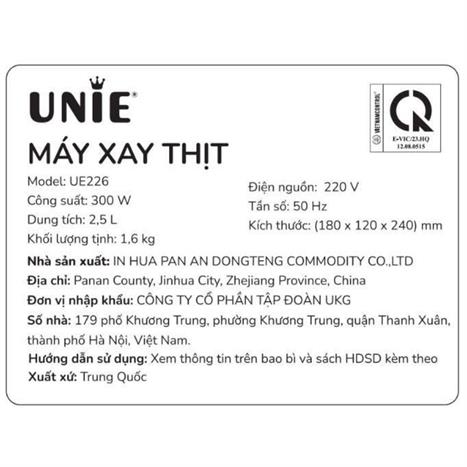 Máy xay thịt đa năng Unie UE226 300W 2.5 lít Màu Xám