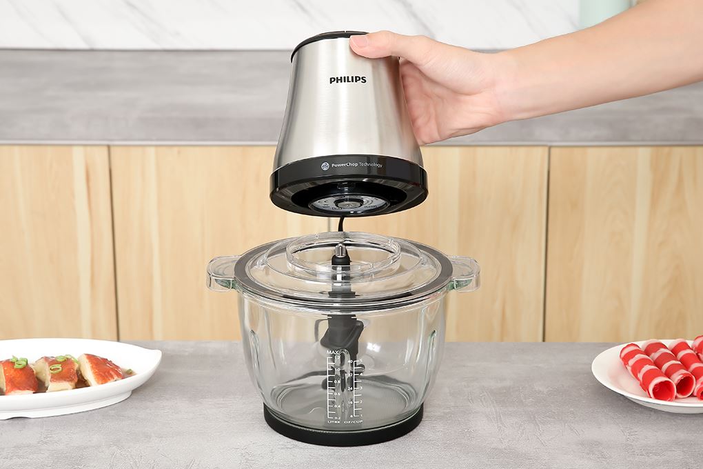 Máy xay thịt đa năng Philips HR1503/00 2 lít Màu Xám