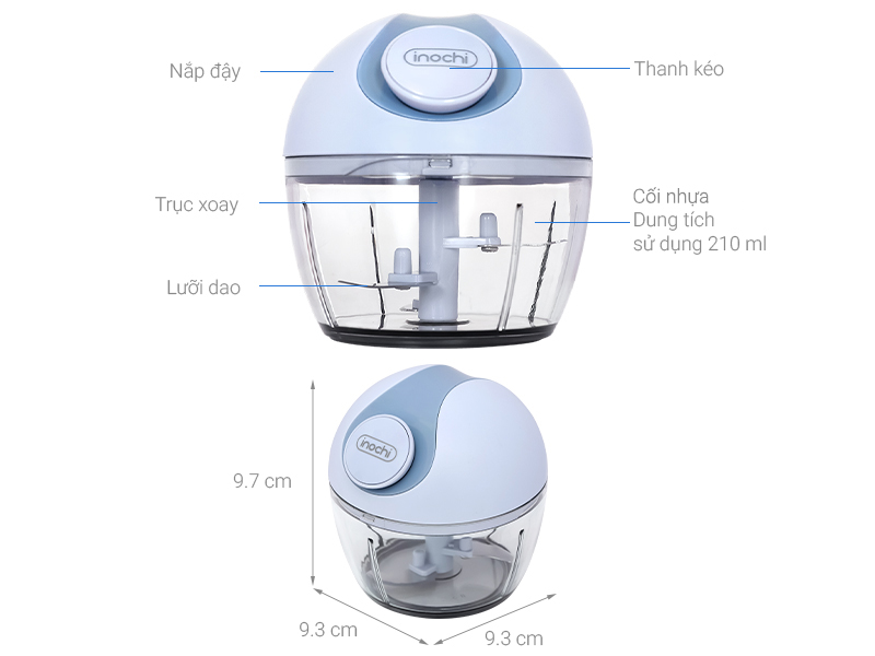 Máy xay tỏi ớt Inochi Yoko 0.21 lít