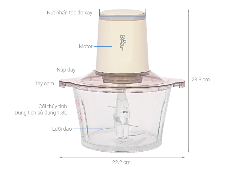 Máy xay thịt Bear CH-5H03P36 300W 1.8 lít