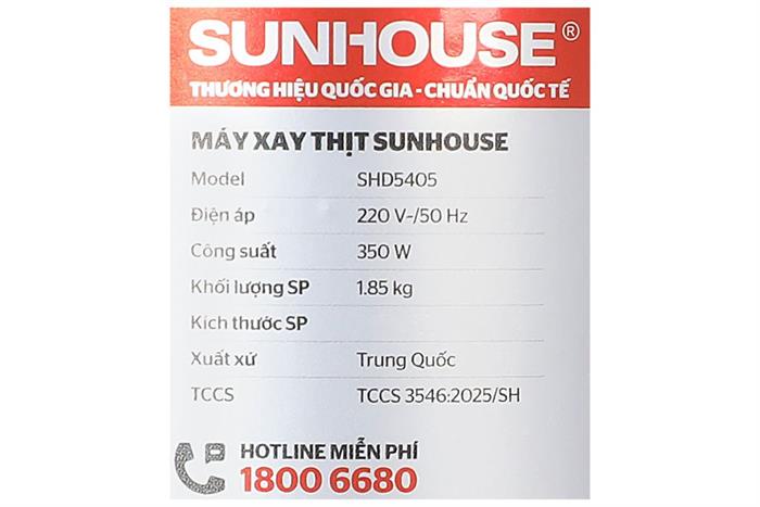 Máy xay thịt đa năng Sunhouse SHD5405 350W 1.8 lít Màu Đen - Bạc