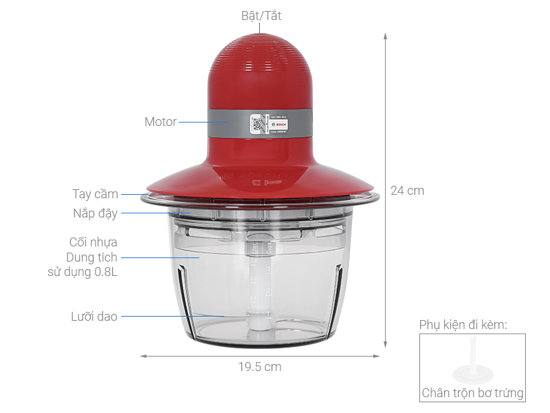 Máy xay thịt đa năng Bosch MMR08R2 400W 0.8 lít