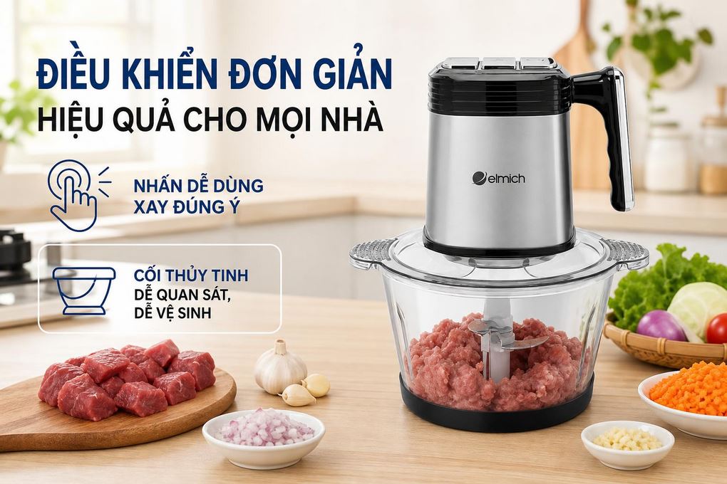 Máy xay thịt Elmich MCE 8585 2 lít Màu Xám