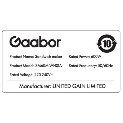 Máy nướng bánh mì Gaabor SM60M-WH01A Màu Vàng